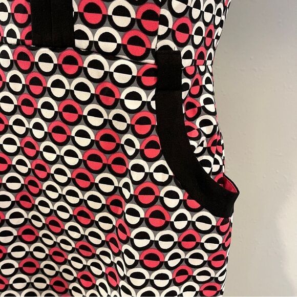 London Times Stylish Black and pink geometric Patterned business Dress - Picture 3 of 13